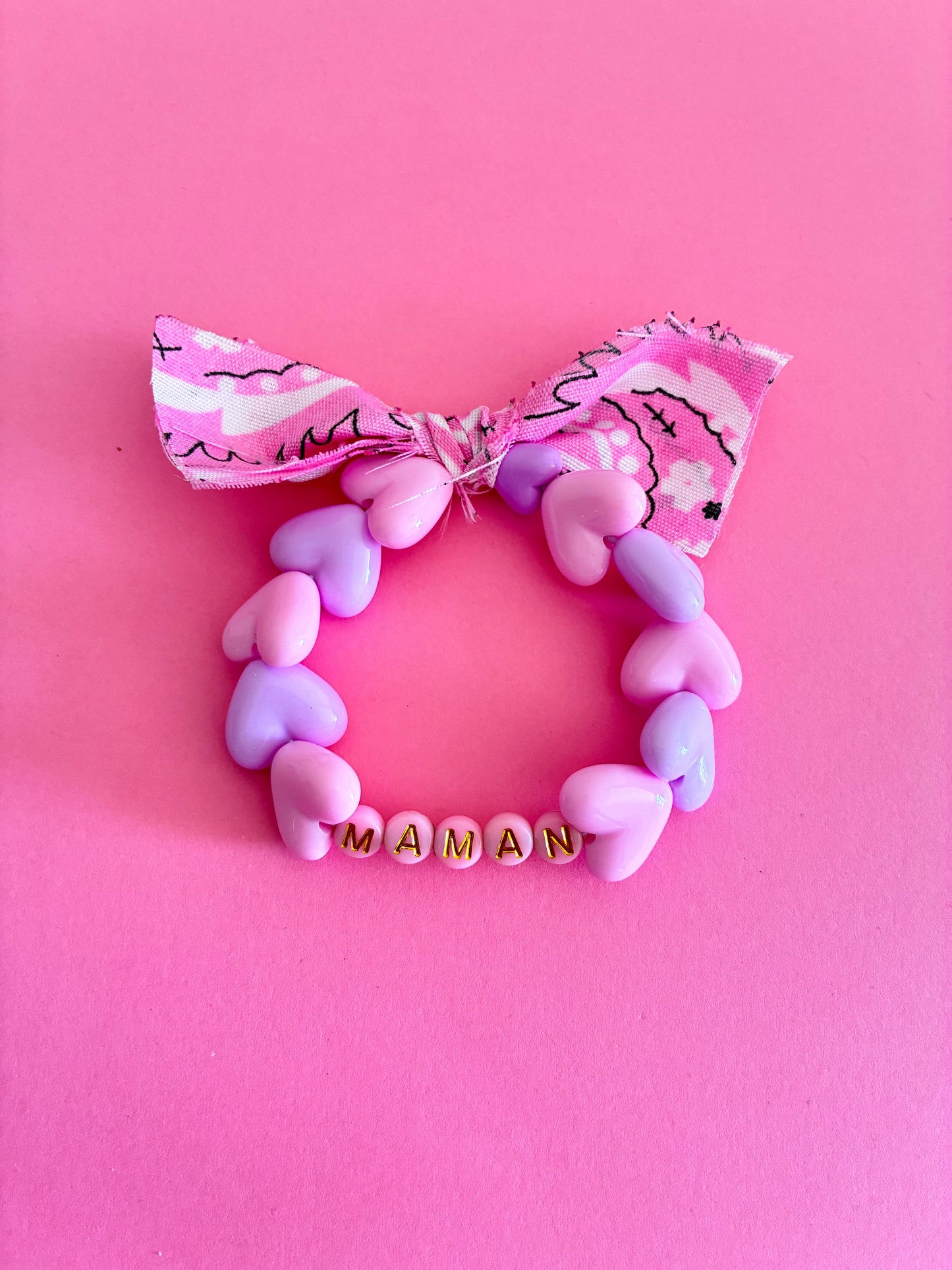 Bracelet MAMAN bandana rose 🩷