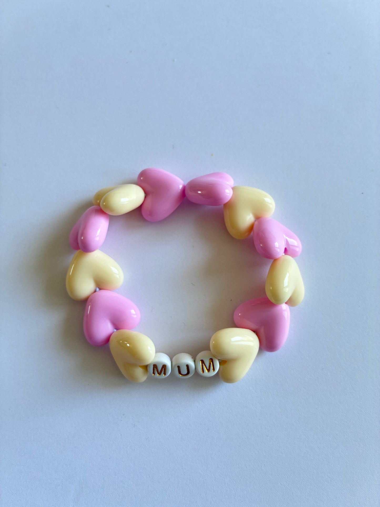 Bracelet MUM beige et rose 🩷