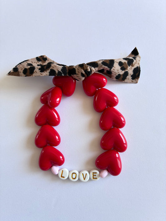Bracelet LOVE  rouge ET LÉOPARD 🐆❤️