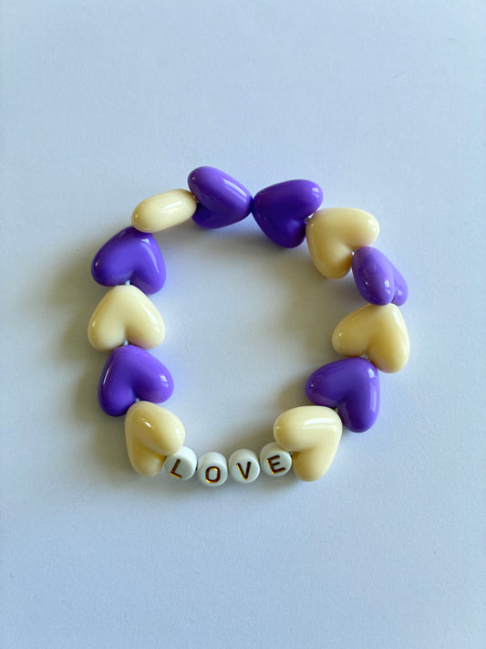 Bracelet LOVE violet et beige 💜