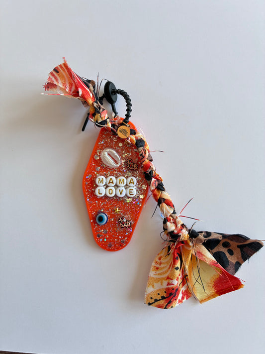 Grigri MAMA LOVE orange et léopard 🐆 🧡