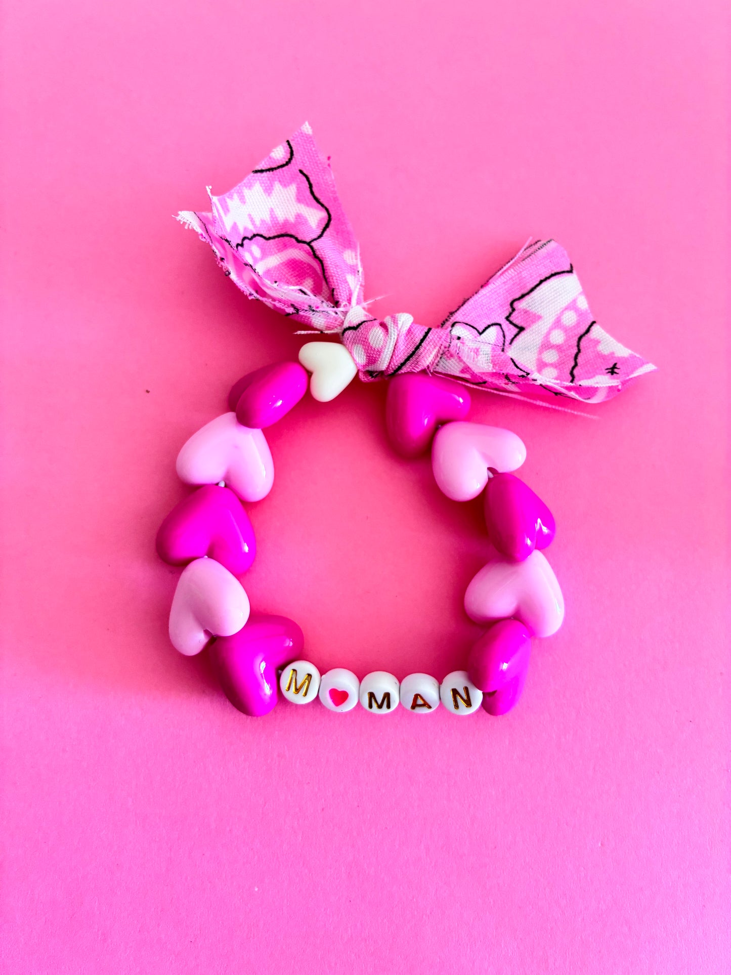 Bracelet MAMAN bandana rose II 🩷