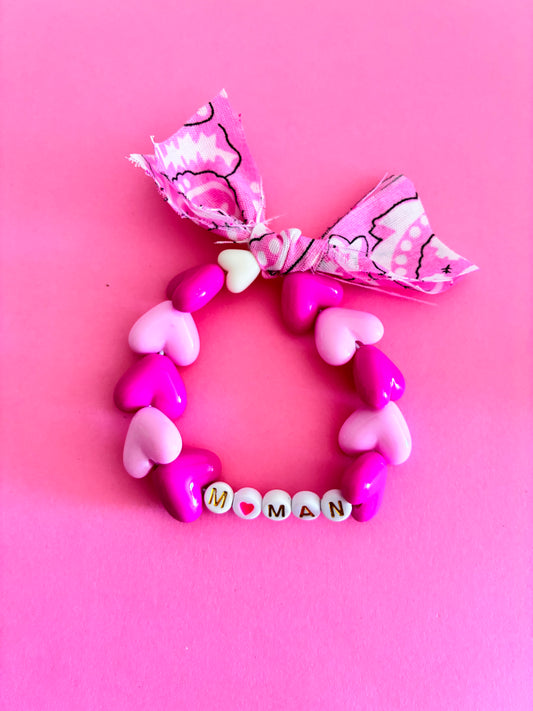 Bracelet MAMAN bandana rose II 🩷