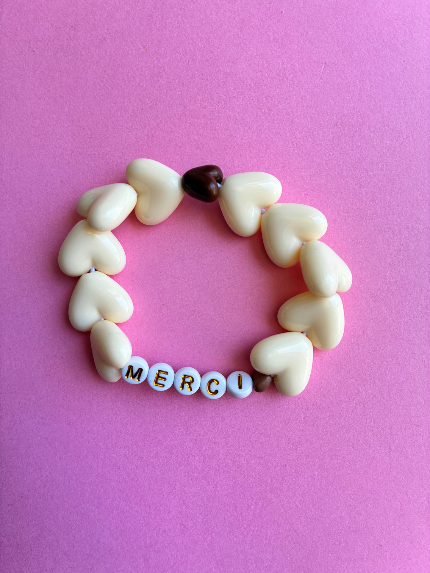 Bracelet Merci Beige