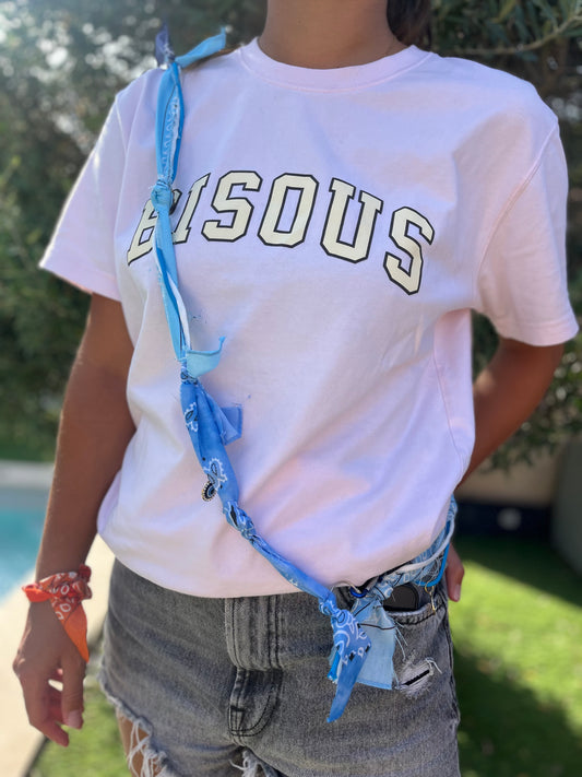 Cordon téléphone bandana bleu